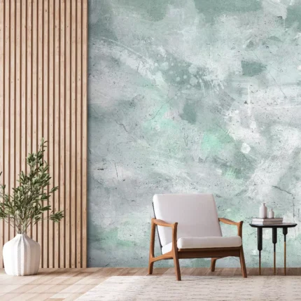 Fotomural - Expresión menta - fondo pintado en textura de cemento - 400x280